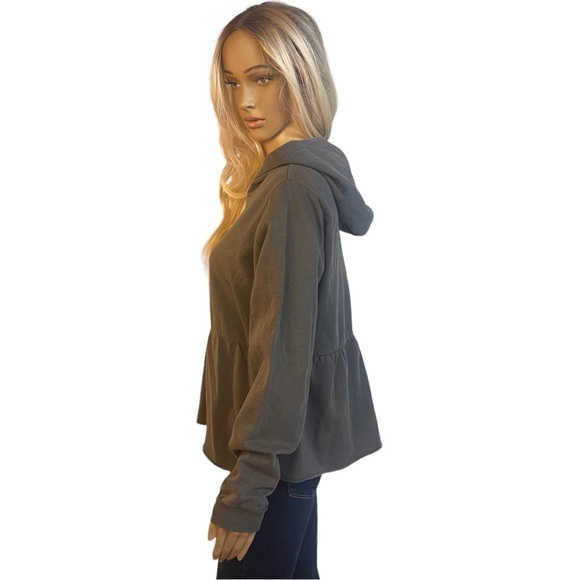 Maurices Gray Ruffled Hem Hoodie - Picture 6 of 12